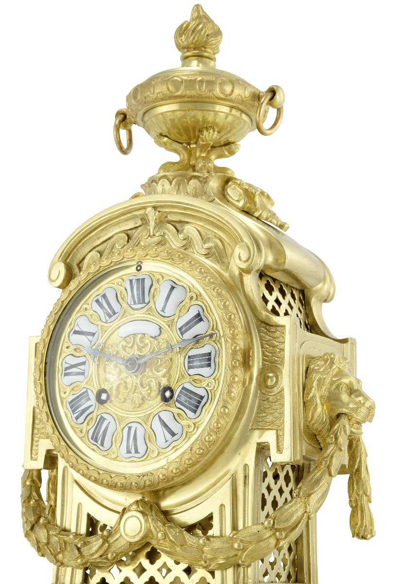 Pendule “mufles De Lion” Néo-classique Palais Royal-photo-3