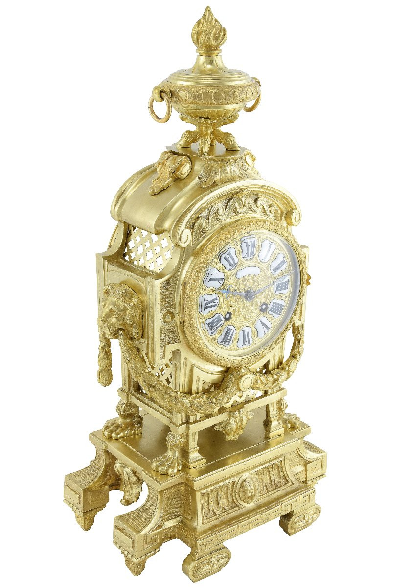 Pendule “mufles De Lion” Néo-classique Palais Royal-photo-4