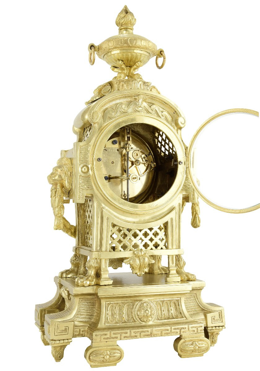 Pendule “mufles De Lion” Néo-classique Palais Royal-photo-4