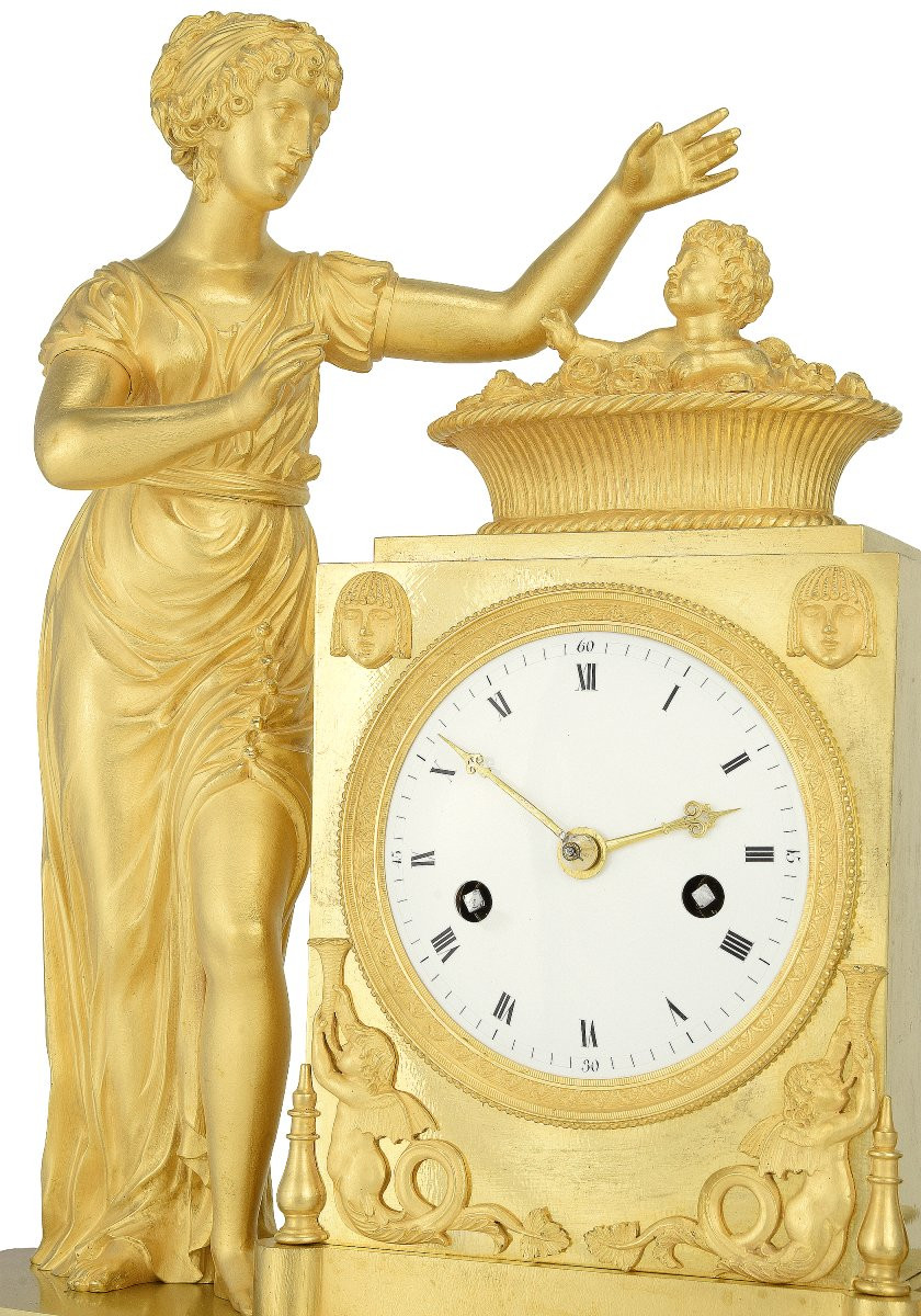 Clock Empire Allegorical Representation Of Motherhood And Protectionan Empire Period Clock, Cir-photo-1