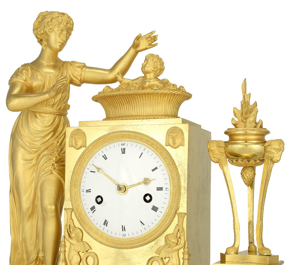 Clock Empire Allegorical Representation Of Motherhood And Protectionan Empire Period Clock, Cir-photo-2
