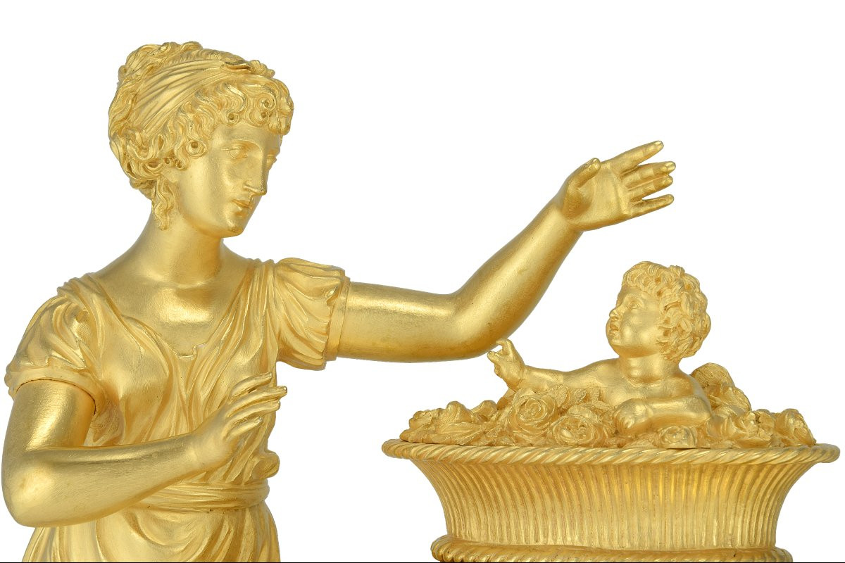 Clock Empire Allegorical Representation Of Motherhood And Protectionan Empire Period Clock, Cir-photo-5