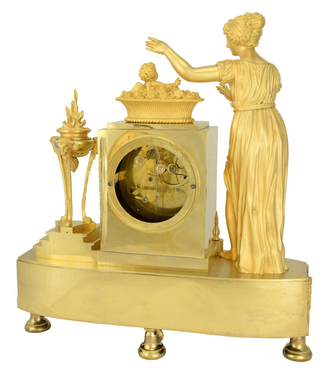 Clock Empire Allegorical Representation Of Motherhood And Protectionan Empire Period Clock, Cir-photo-8