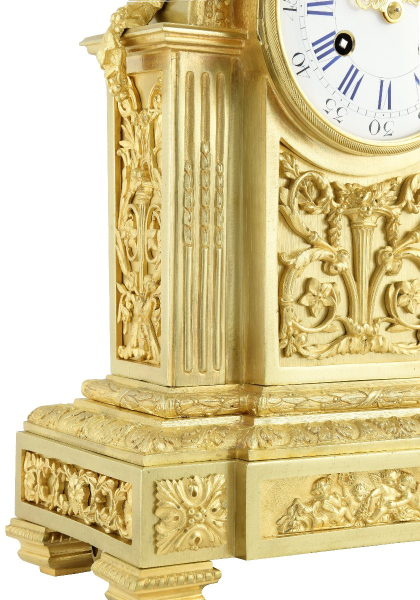 Pendule en bronze doré Napoléon III-photo-2