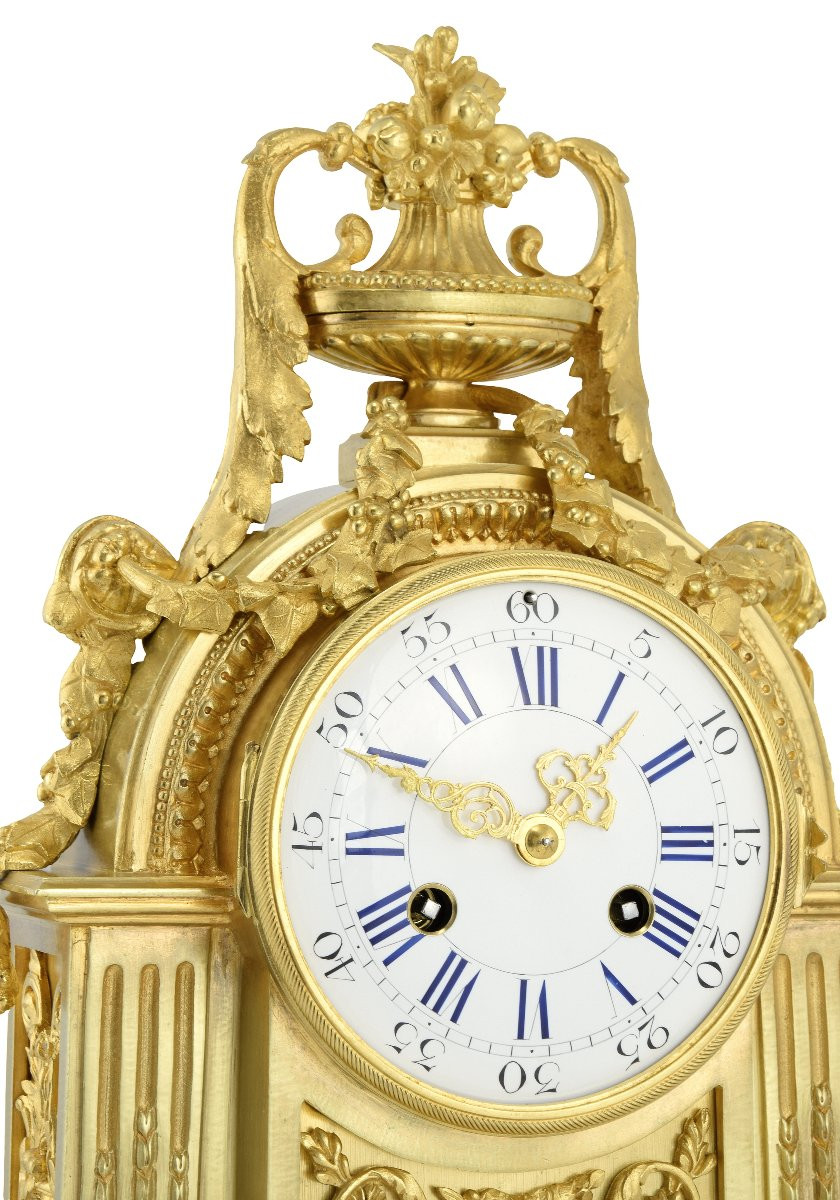 Pendule en bronze doré Napoléon III-photo-3