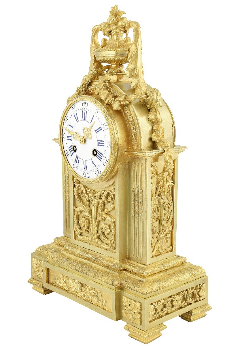 Pendule en bronze doré Napoléon III-photo-3