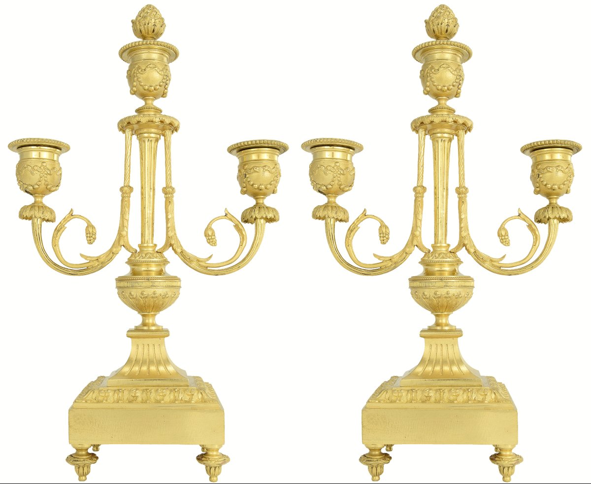 Pair Of Candlesticks 19th Century Empire Style