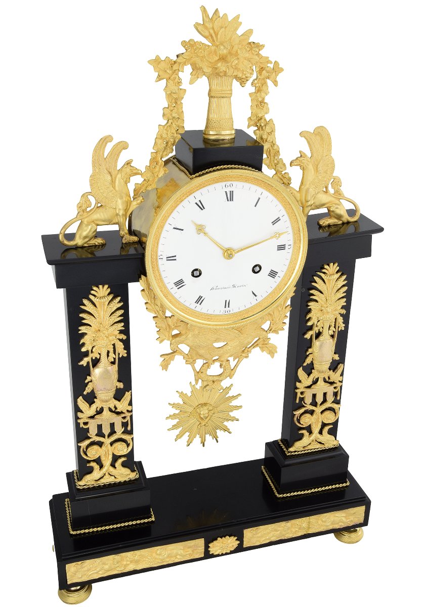 Pendule portique Empire Horloger : HUNZIKER 1805-photo-3