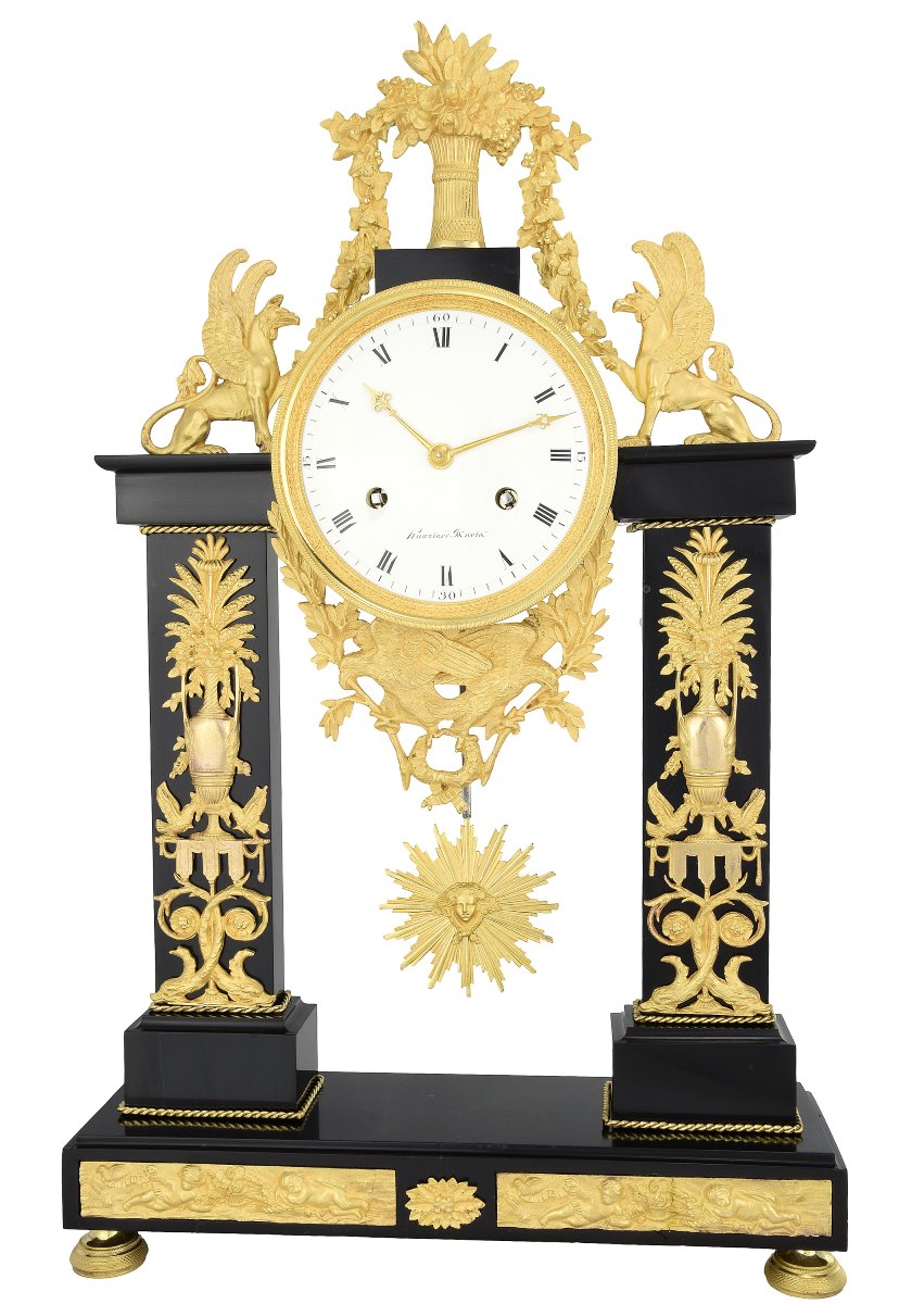 Pendule portique Empire Horloger : HUNZIKER 1805-photo-4