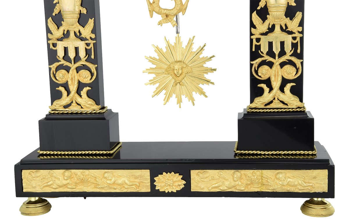 Pendule portique Empire Horloger : HUNZIKER 1805-photo-4