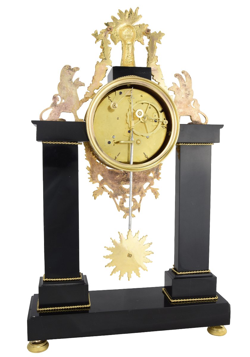 Pendule portique Empire Horloger : HUNZIKER 1805-photo-7