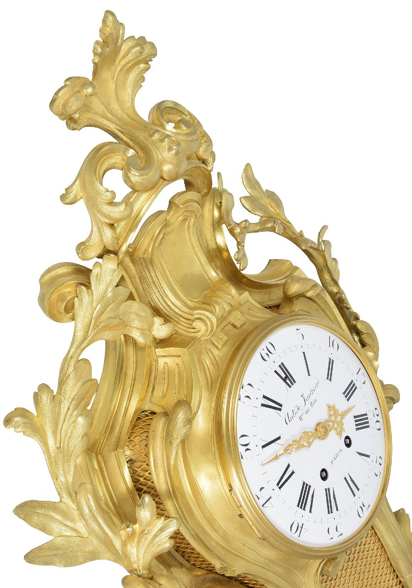  Very Large Clock Wall 75cm Bronze Style Louis XV  19th Century-photo-4