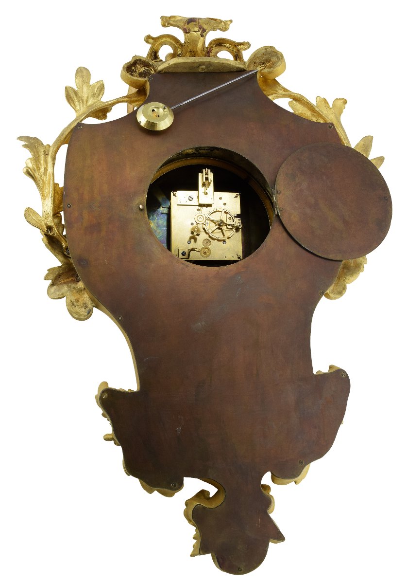  Very Large Clock Wall 75cm Bronze Style Louis XV  19th Century-photo-6