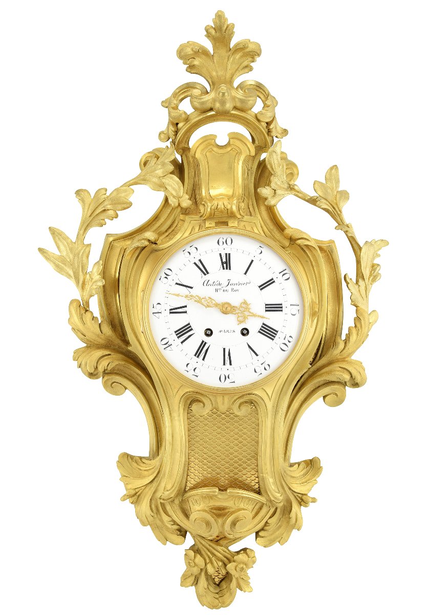  Very Large Clock Wall 75cm Bronze Style Louis XV  19th Century
