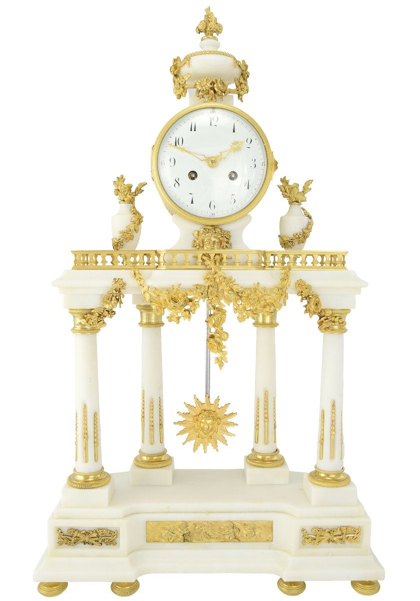 Clock Monumental, With Garlands Of Flowers