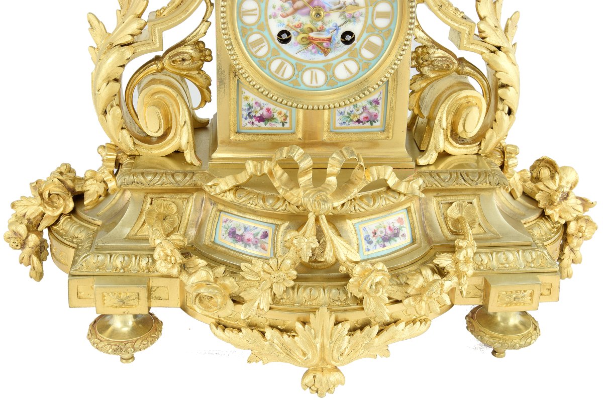 Clock With Ram's Heads And Paris Porcelain-photo-4