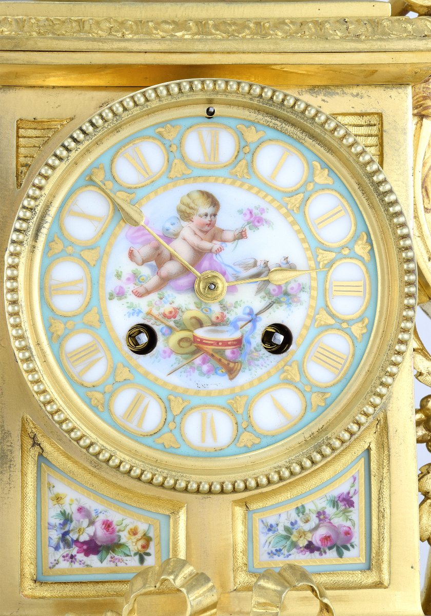 Clock With Ram's Heads And Paris Porcelain-photo-3