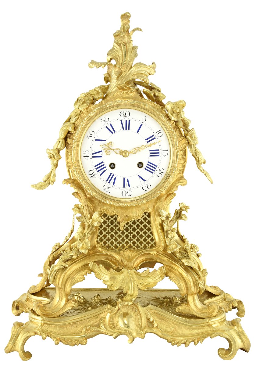 Pendule cartel Louis XV XIXème-photo-2