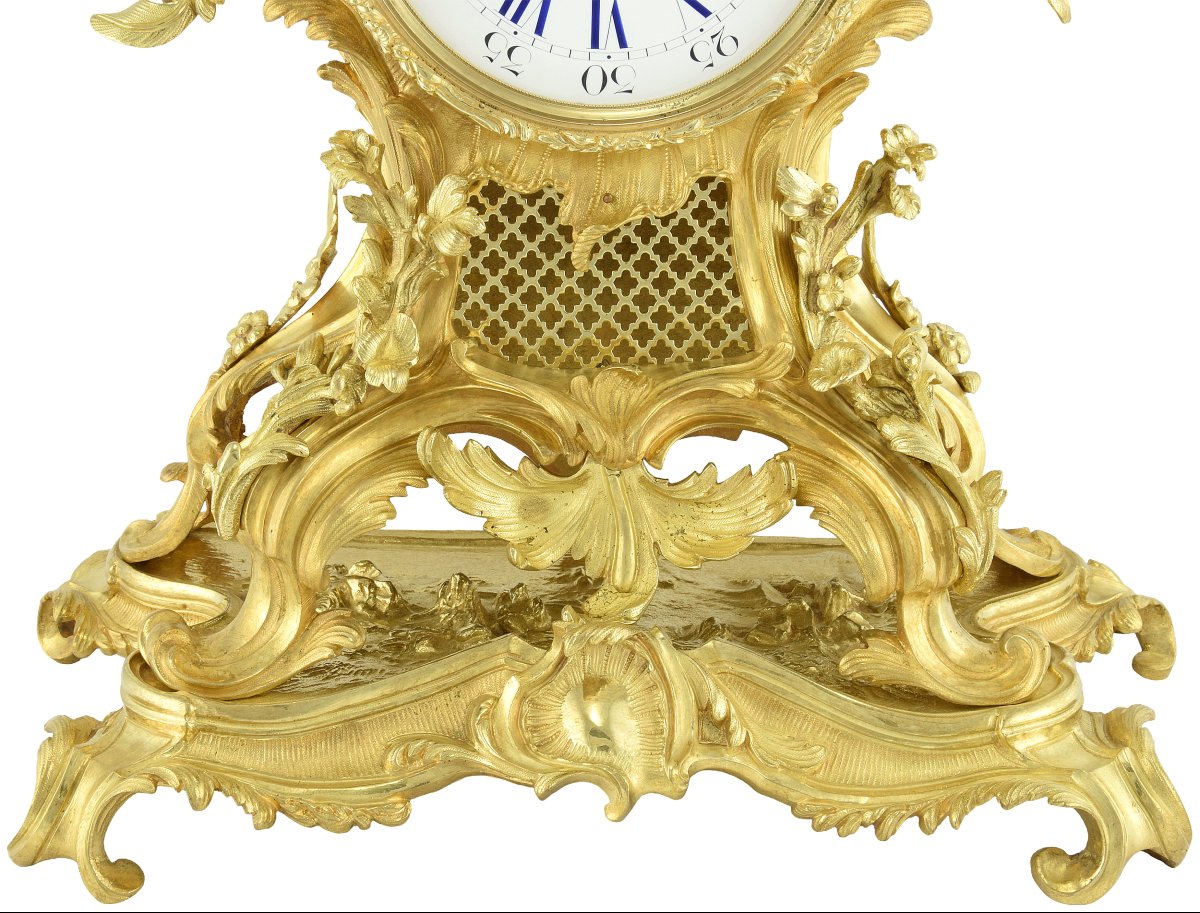 Pendule cartel Louis XV XIXème-photo-3