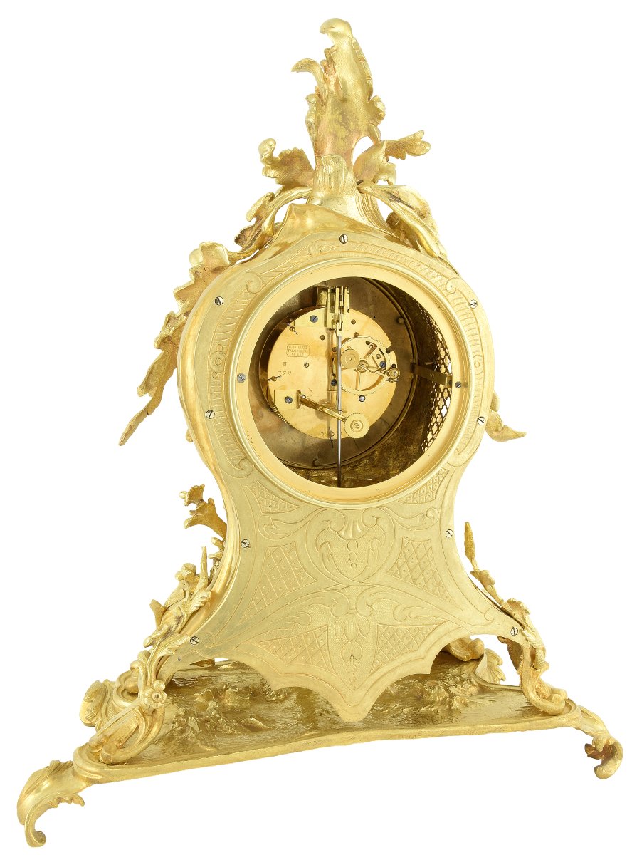 Pendule cartel Louis XV XIXème-photo-4