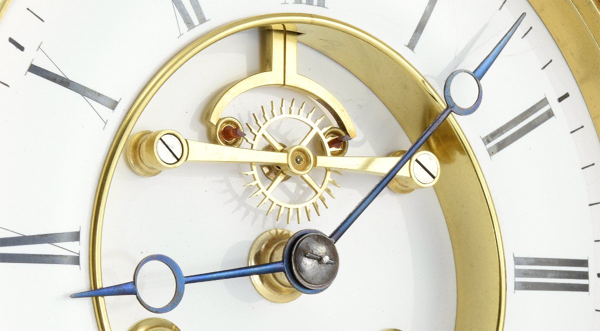  Clock Farcot Precision Clock With Visible Brocot Escapement-photo-3