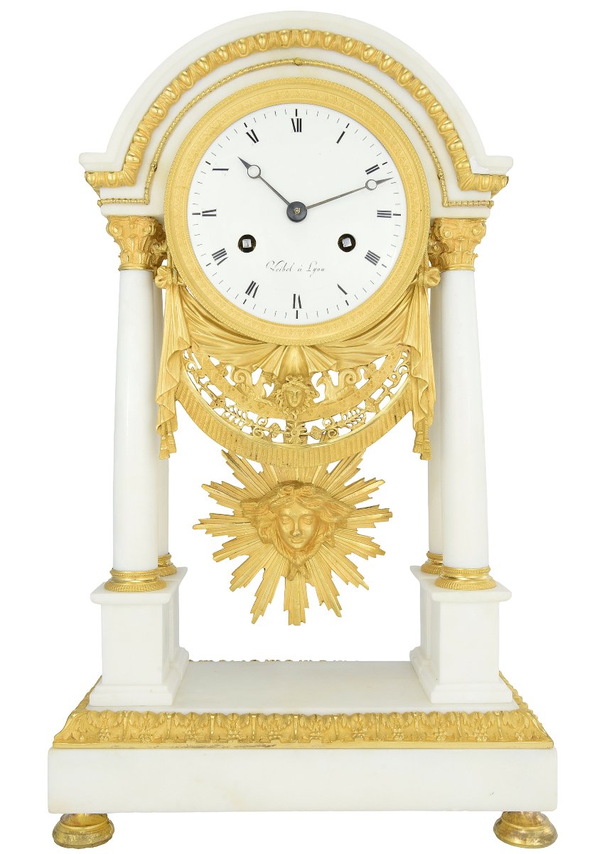 Pendule portique Empire Horloger : VEIBEL 1810-photo-2