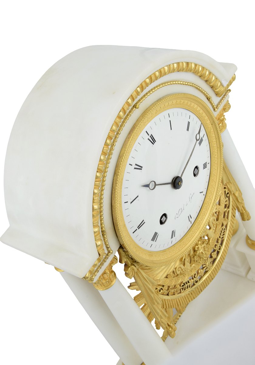 Pendule portique Empire Horloger : VEIBEL 1810-photo-4