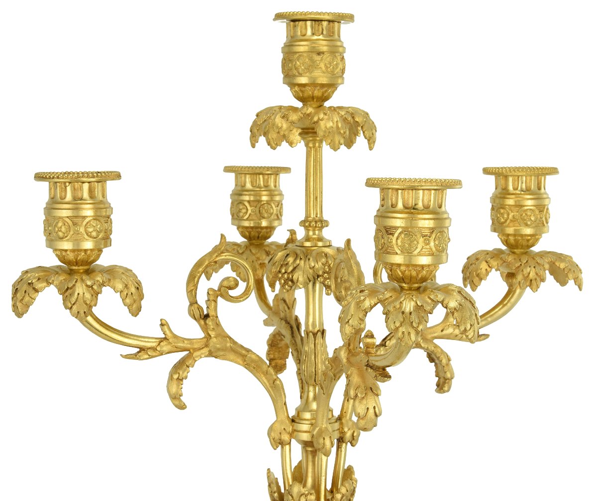 Grande Paire de chandeliers style Louis XVI XIXème-photo-4
