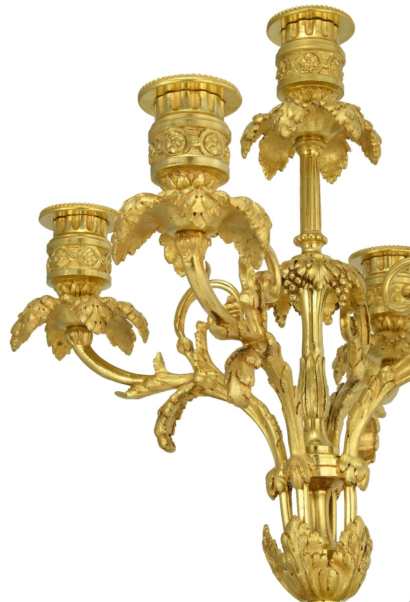 Grande Paire de chandeliers style Louis XVI XIXème-photo-1