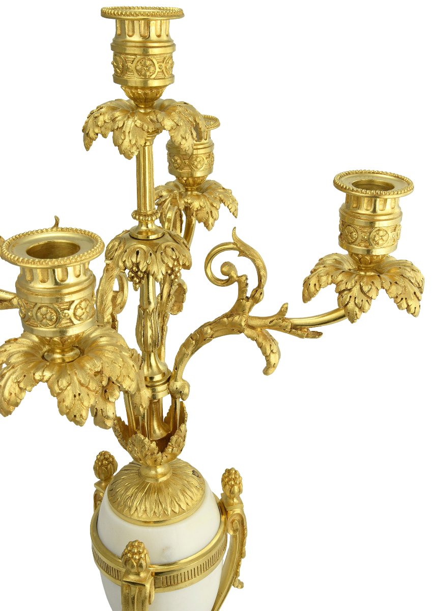 Grande Paire de chandeliers style Louis XVI XIXème-photo-2