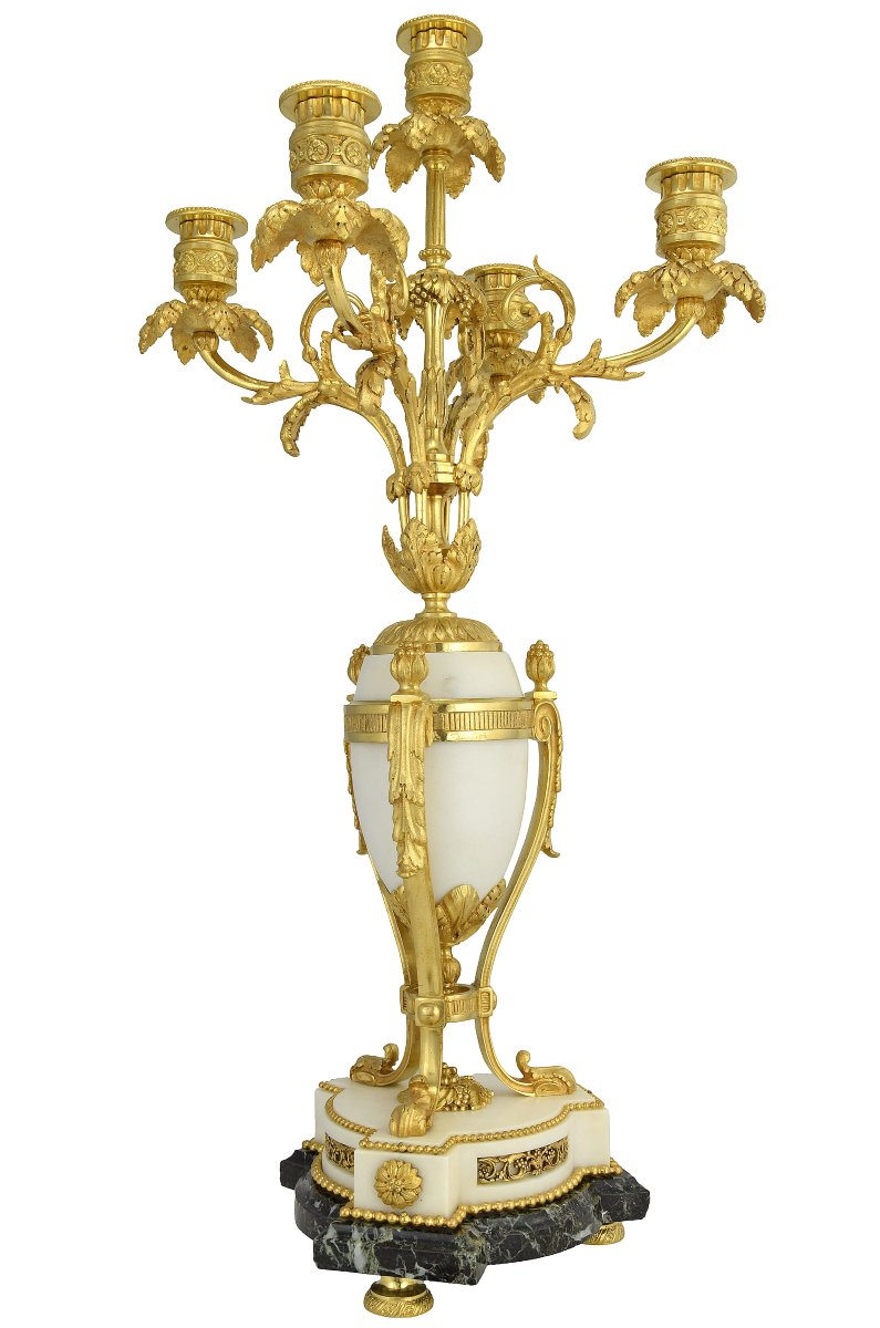 Grande Paire de chandeliers style Louis XVI XIXème-photo-3