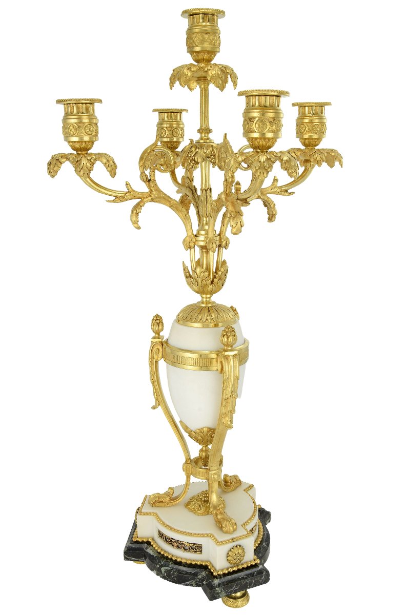 Grande Paire de chandeliers style Louis XVI XIXème-photo-4