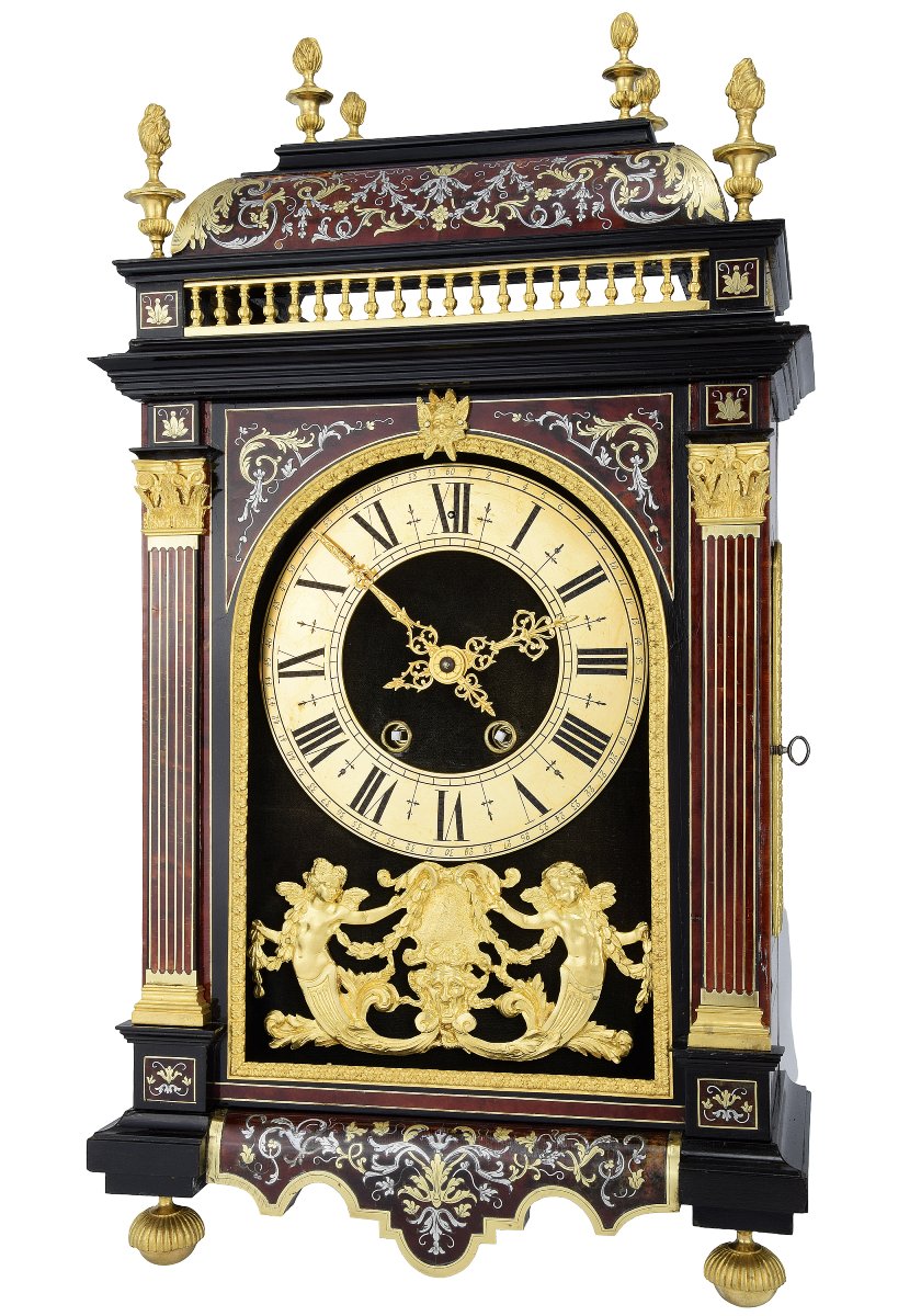 Clock "religious" Style Louis XIV Marquetery Technique Boulle-photo-3