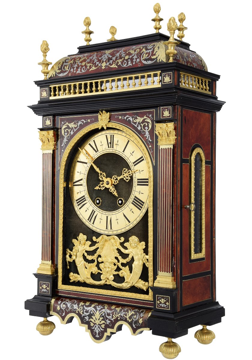 Clock "religious" Style Louis XIV Marquetery Technique Boulle