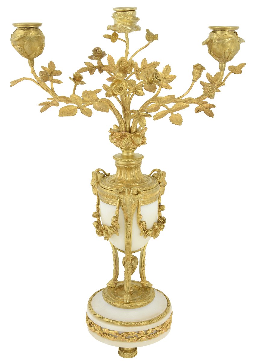Paire de chandeliers en bouquet de fleurs-photo-3