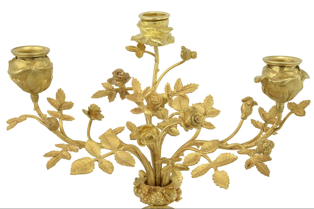 Paire de chandeliers en bouquet de fleurs-photo-1