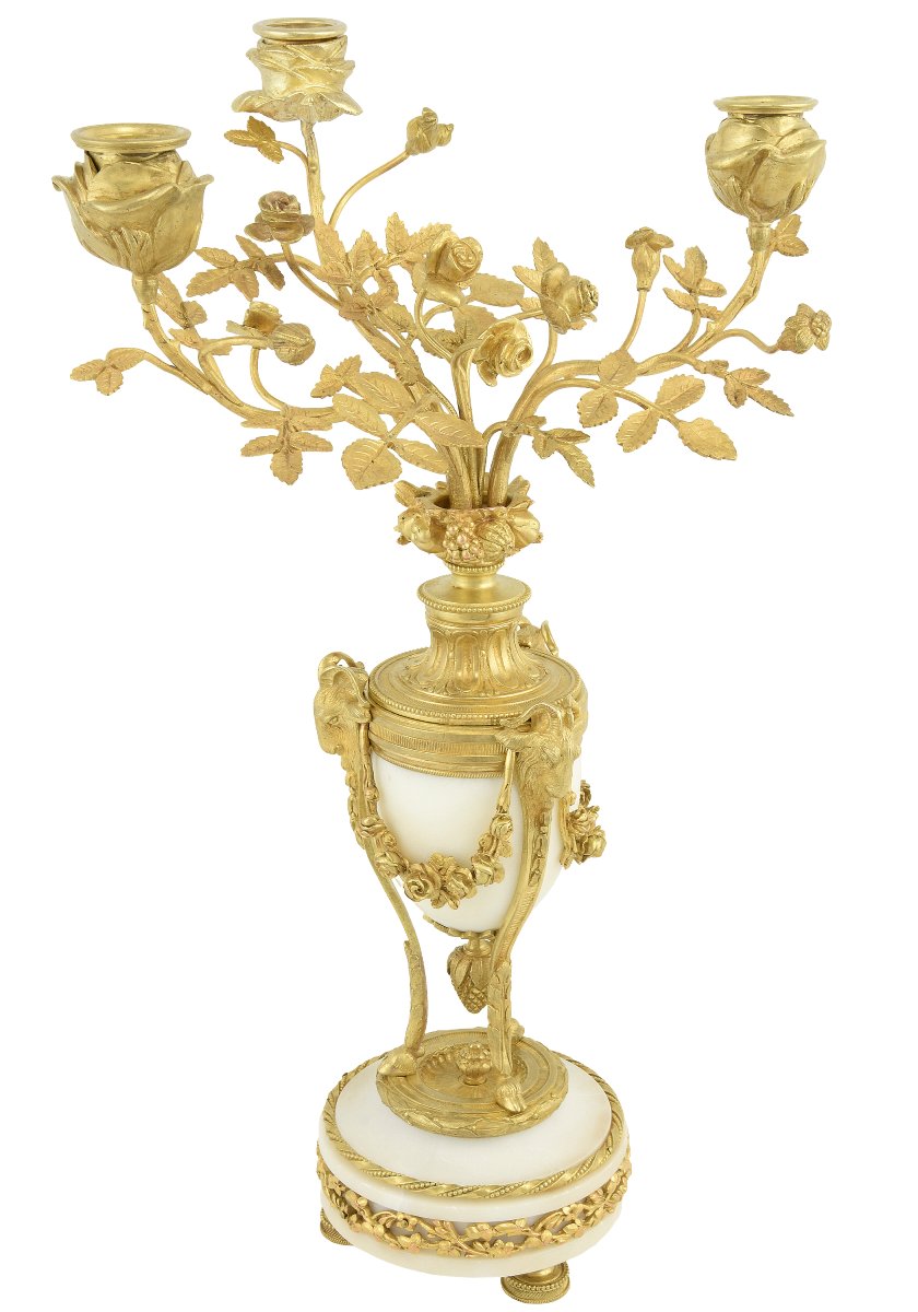 Paire de chandeliers en bouquet de fleurs-photo-2