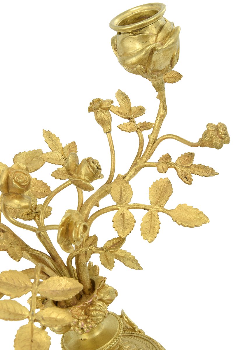 Paire de chandeliers en bouquet de fleurs-photo-4