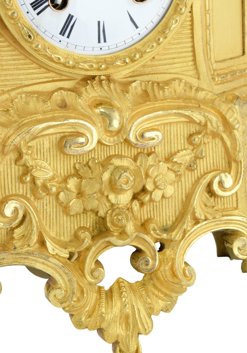 Pendule bronze doré au mercure 1850-photo-2
