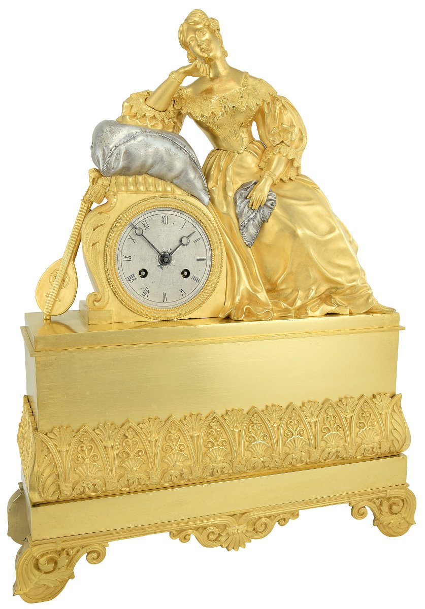 Pendule jeune femme mélancolique – Pons 1827-photo-2
