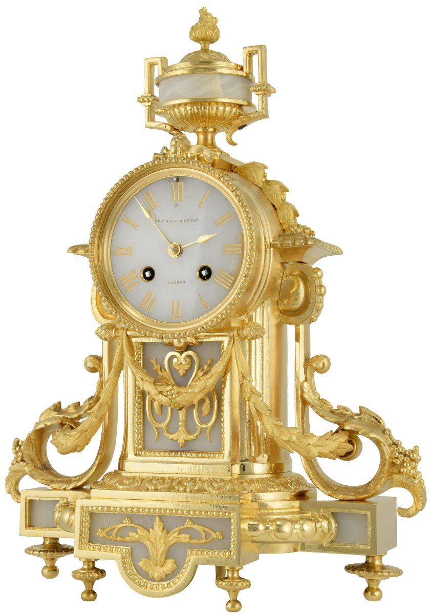 Clock Gilded Bronze And Onyx Watchmaker : Bozzo 1860-photo-2