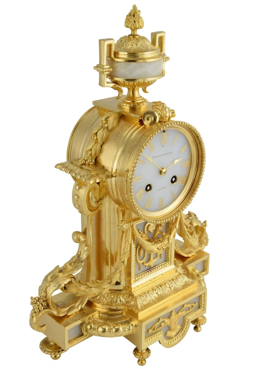 Clock Gilded Bronze And Onyx Watchmaker : Bozzo 1860-photo-3