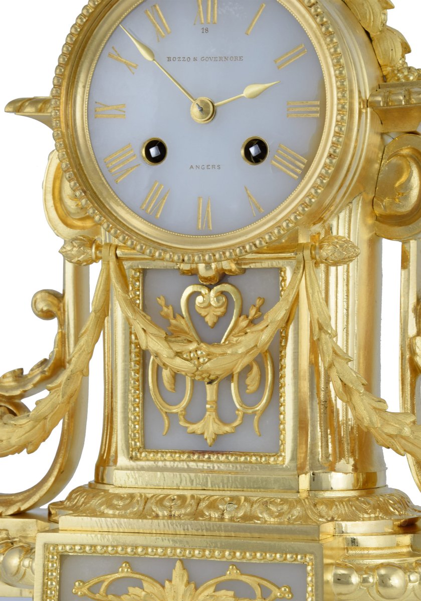 Clock Gilded Bronze And Onyx Watchmaker : Bozzo 1860-photo-2