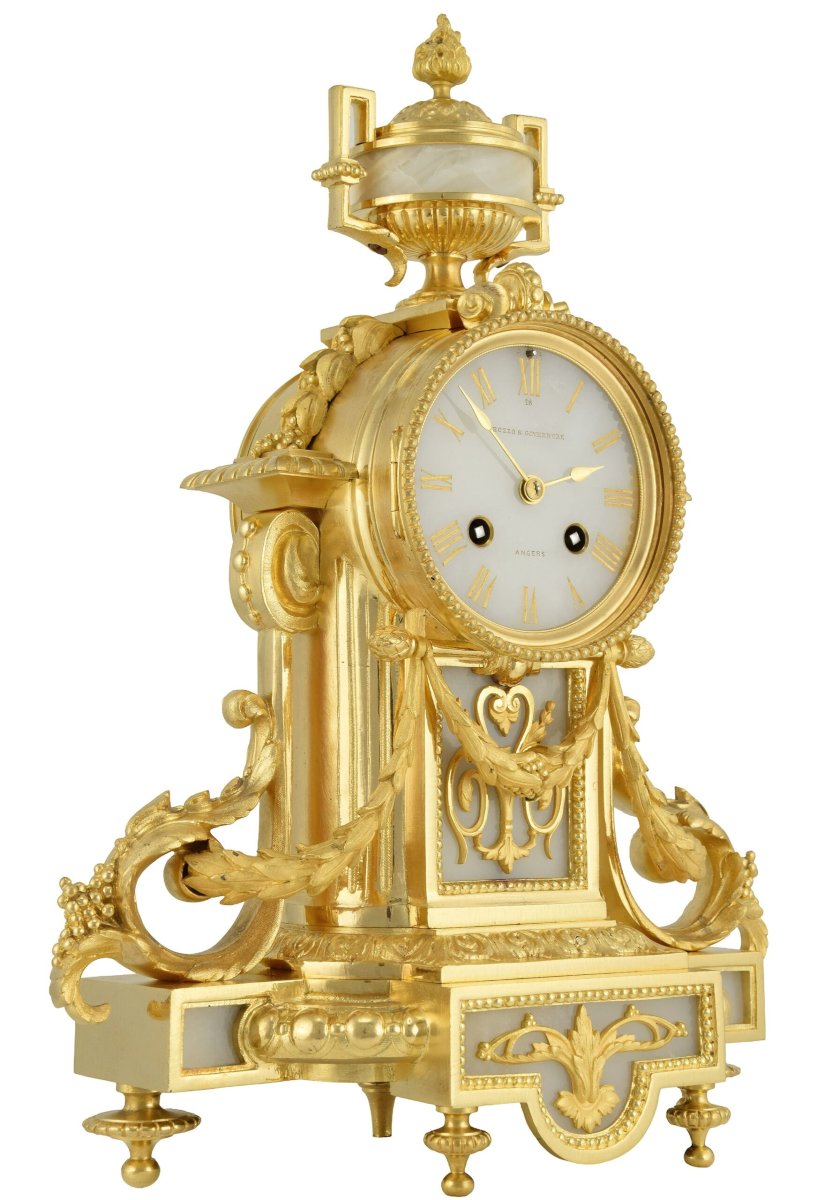 Clock Gilded Bronze And Onyx Watchmaker : Bozzo 1860