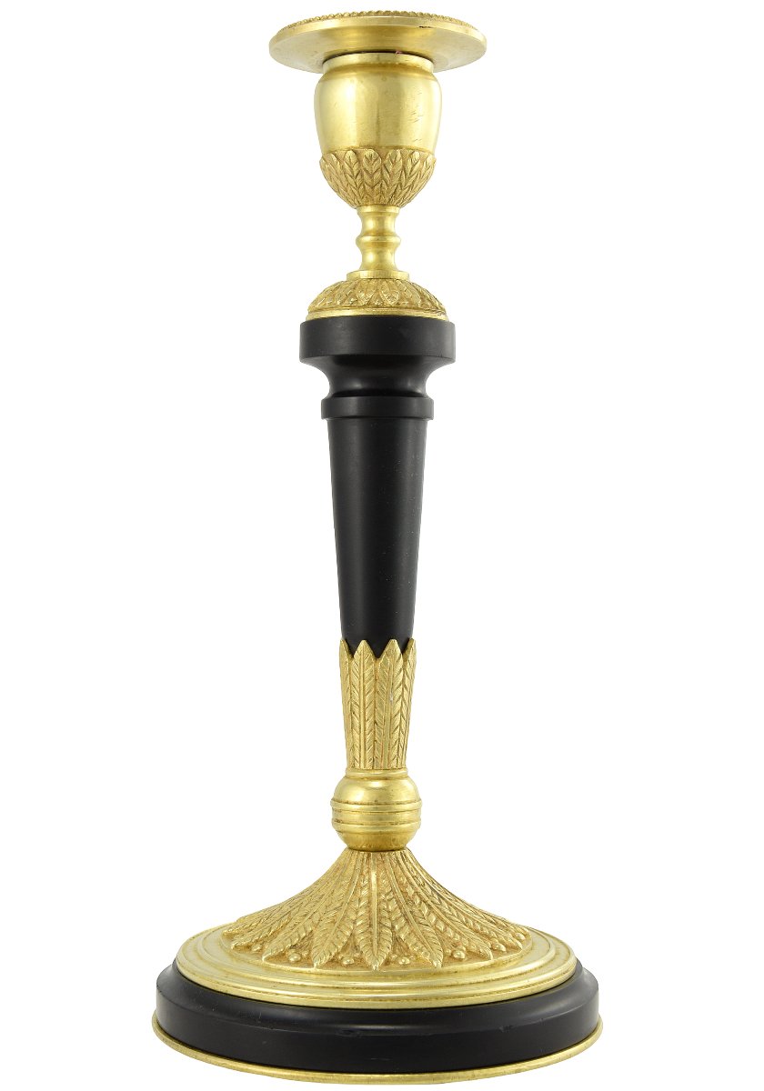 Paire de bougeoirs Néo-classique Epoque Napoléon III-photo-4