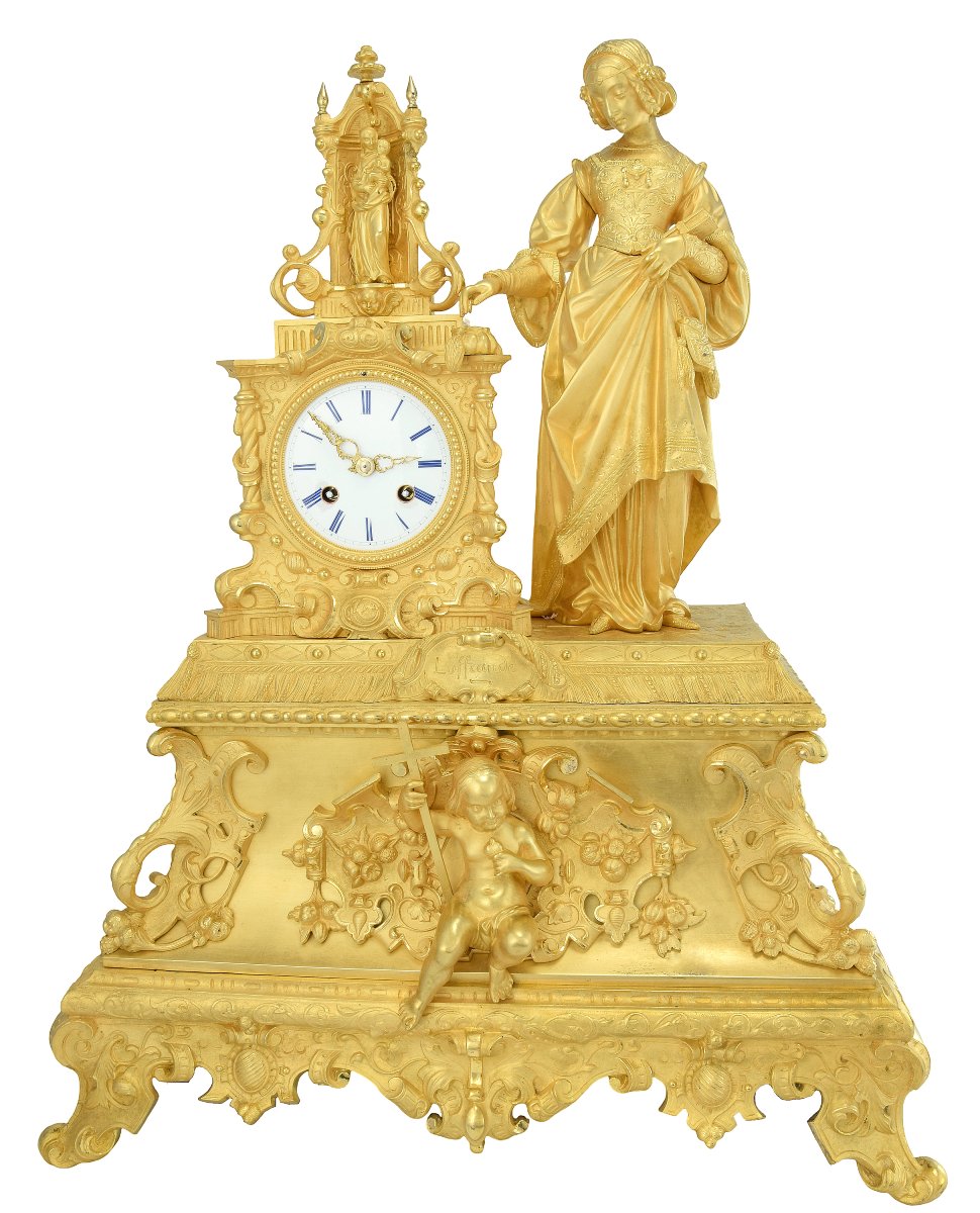 Large Clock “l’offrande” Louis-philippe Circa 1840-photo-2