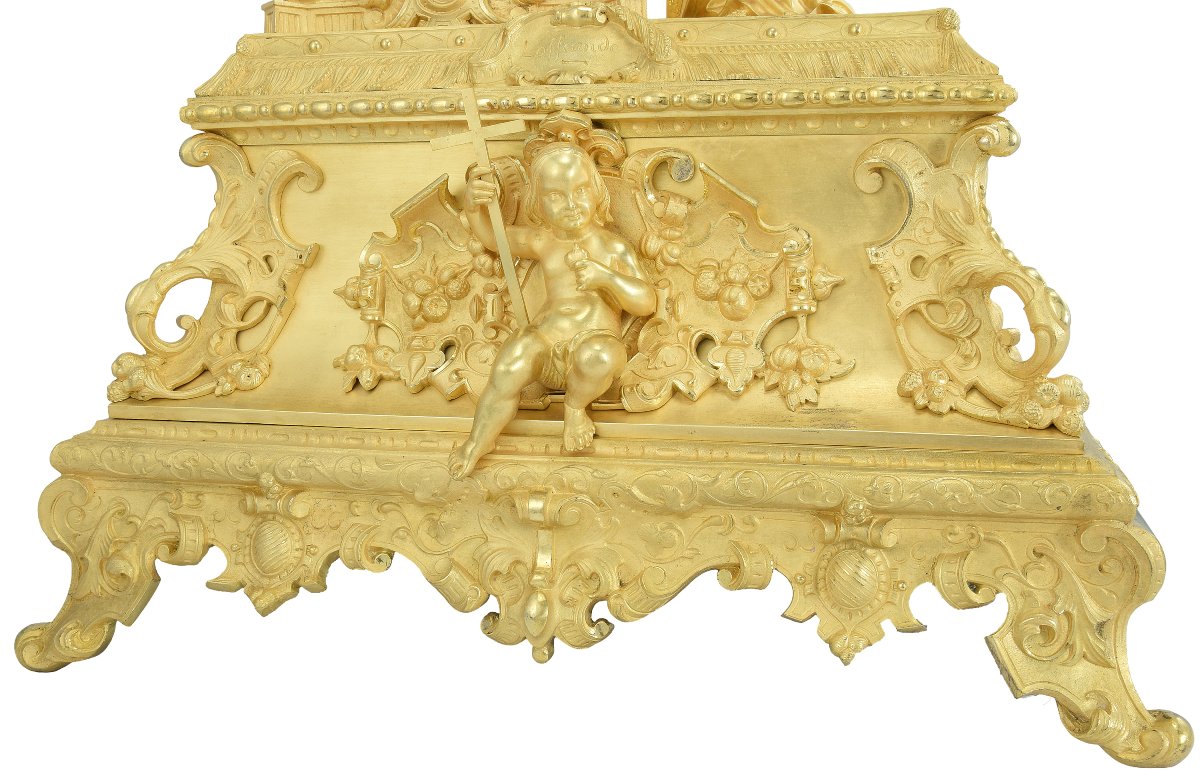 Large Clock “l’offrande” Louis-philippe Circa 1840-photo-3