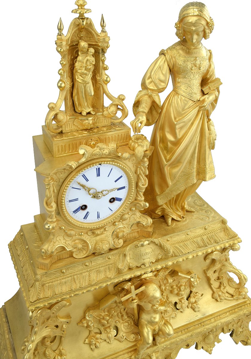 Large Clock “l’offrande” Louis-philippe Circa 1840-photo-5