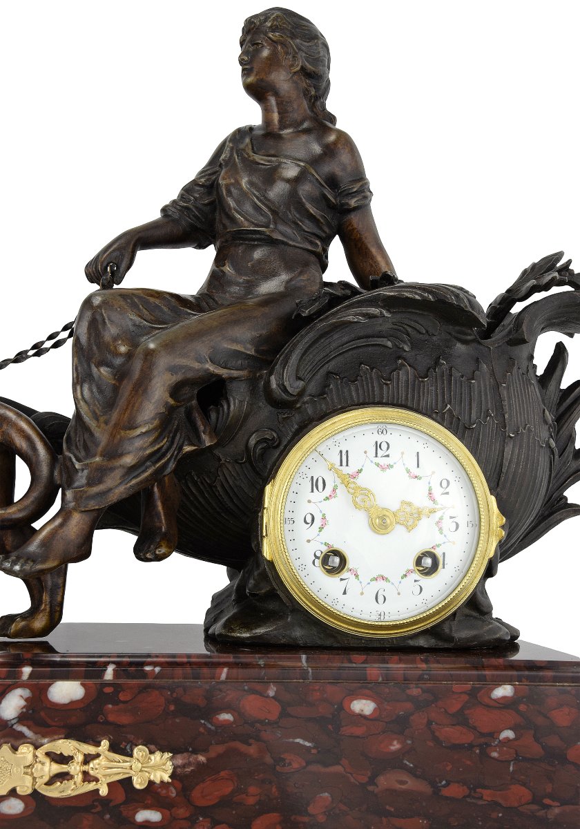 Chariot Clock Drawn By Two Lions, Early 20th Century-photo-1