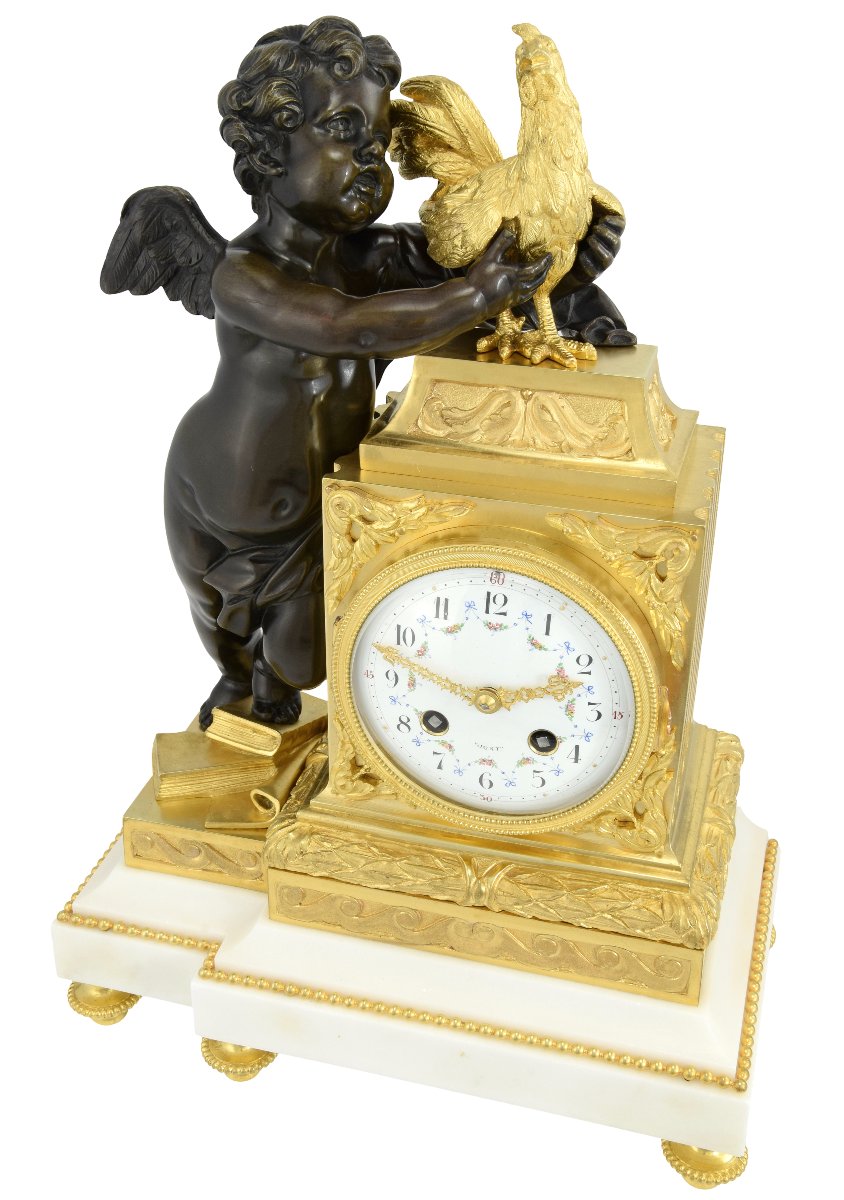 Clock With Rooster Symbol Of Pride And Vigilance-photo-3